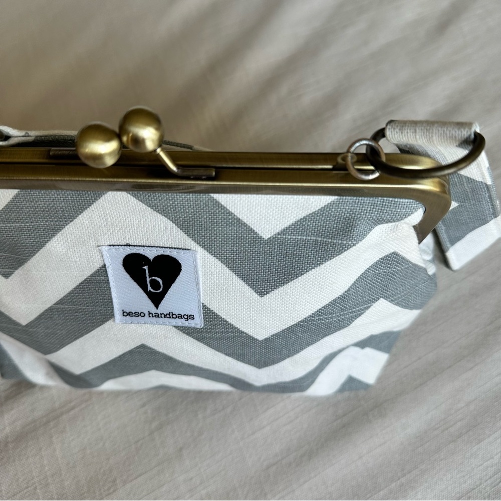 Gray and White Mini Bag